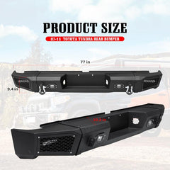 Rear Bumper Fit for 2007-2013 Toyota Tundra with D-ring & Winch Plate & LED Lights-2