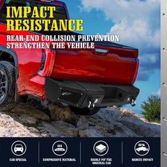 Rear Bumper Fit for 2007-2013 Toyota Tundra with D-ring & Winch Plate & LED Lights-9