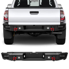 Rear Bumper Fit for 2007-2013 Toyota Tundra with D-ring & Winch Plate & LED Lights