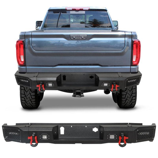 Rear Bumper for 2020-2023 GMC Sierra 2500/3500 with LED Light & Sensor Holes-1