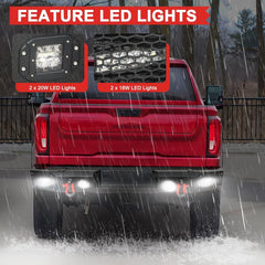 Rear Bumper for 2020-2023 GMC Sierra 2500/3500 with LED Light & Sensor Holes-4