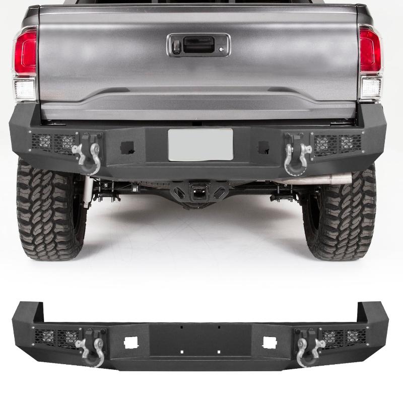 Rear Bumper for Toyota Tacoma 2005-2015 with 4 LED Lights and 2 D-ring-1