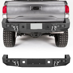 Rear Bumper for Toyota Tacoma 2005-2015 with 4 LED Lights and 2 D-ring-1