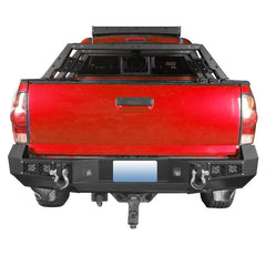 Rear Bumper for Toyota Tacoma 2005-2015 with 4 LED Lights and 2 D-ring-4