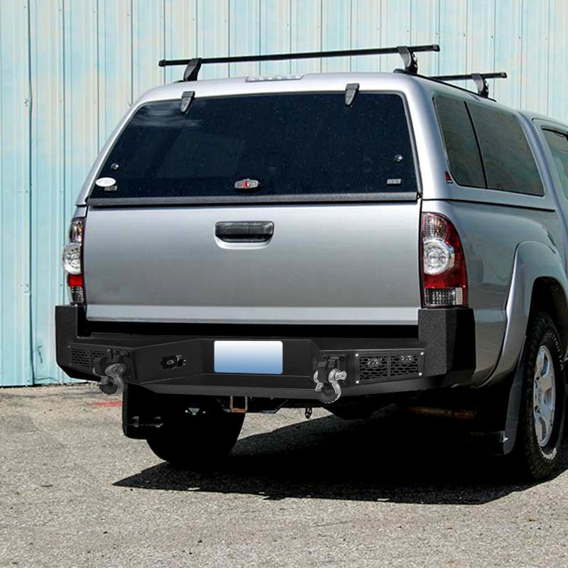 Rear Bumper for Toyota Tacoma 2005-2015 with 4 LED Lights and 2 D-ring-5