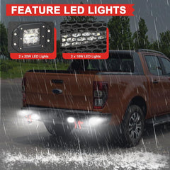 Rear Bumper with LED Light & D-Rings &Sensor Mounting Hole Compatible with 1993-2011 Ford Ranger-4