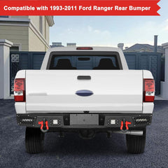 Rear Bumper with LED Light & D-Rings &Sensor Mounting Hole Compatible with 1993-2011 Ford Ranger-6
