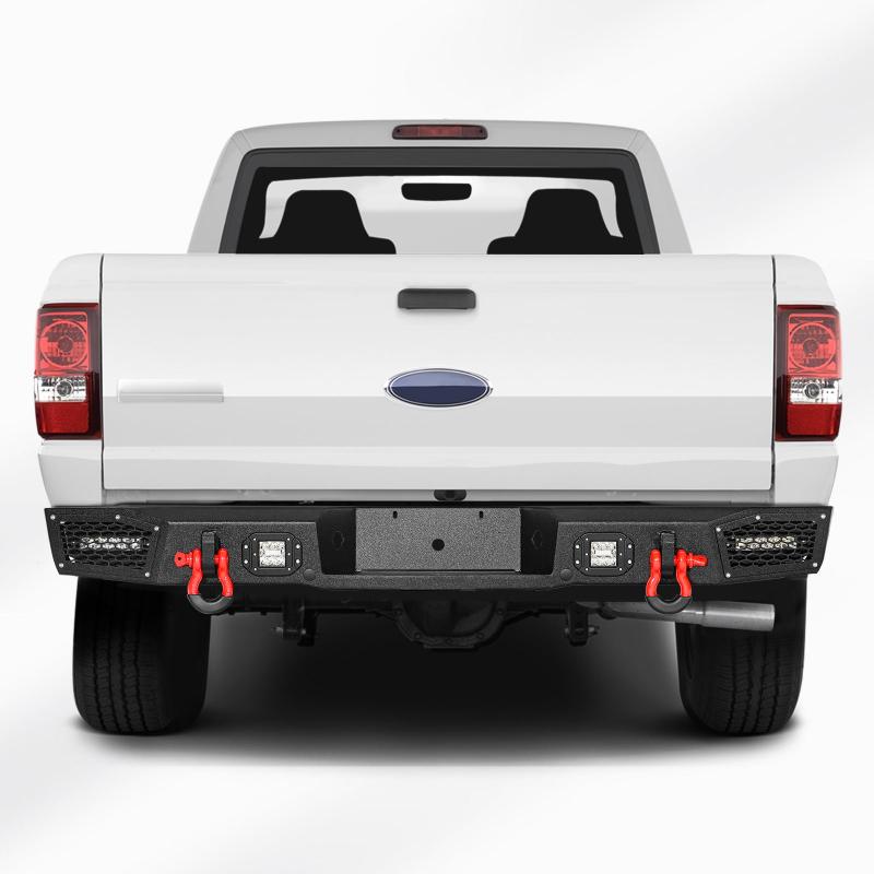 Rear Bumper with LED Light & D-Rings &Sensor Mounting Hole Compatible with 1993-2011 Ford Ranger-7