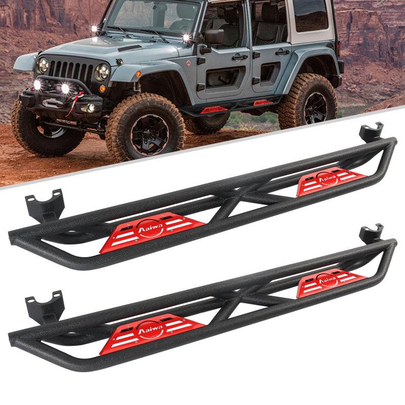 Steel Side Steps for 2007-2018 Wrangler JK 4 Doors-7