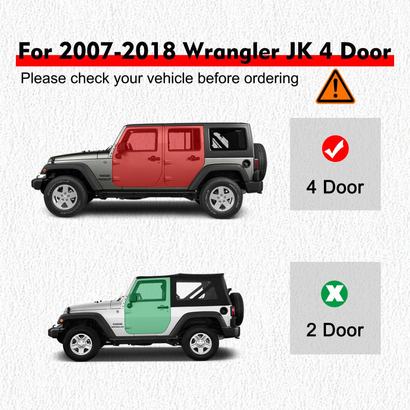 Steel Side Steps for 2007-2018 Wrangler JK 4 Doors-4