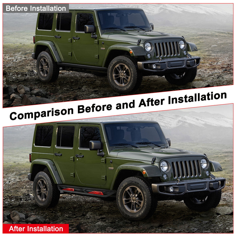 Steel Side Steps for 2007-2018 Wrangler JK 4 Doors-6