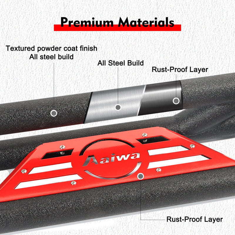 Steel Side Steps for 2007-2018 Wrangler JK 4 Doors-3