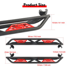 Steel Side Steps for 2007-2018 Wrangler JK 4 Doors--2