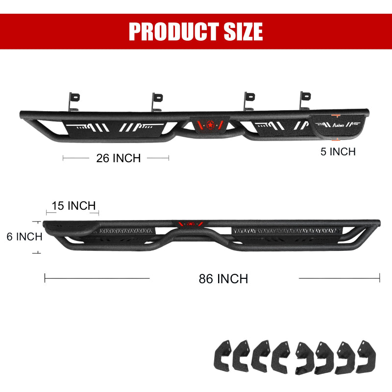 Steel Side Steps for 2015-2025 Chevy Colorado/GMC Canyon 2015-2025 Crew Cab-3