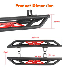 Steel Side Steps for 2018-2024 Wrangler JLU 2 Doors-2