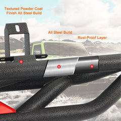 Steel Side Steps for 2018-2024 Wrangler JLU 2 Doors-3