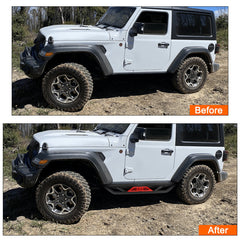Steel Side Steps for 2018-2024 Wrangler JLU 2 Doors-4
