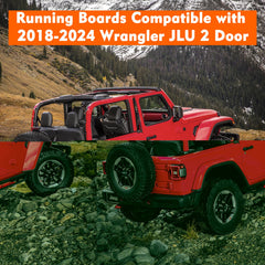 Steel Side Steps for 2018-2024 Wrangler JLU 2 Doors-6