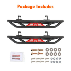 Steel Side Steps for 2018-2024 Wrangler JLU 2 Doors-7