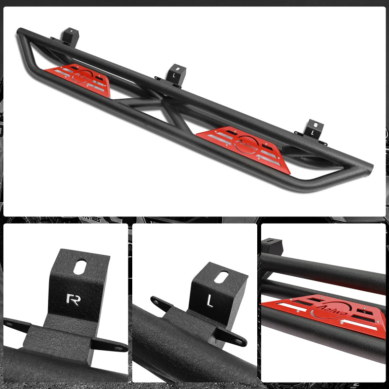 Steel Side Steps for 2018-2024 Wrangler JLU 4 Doors-03