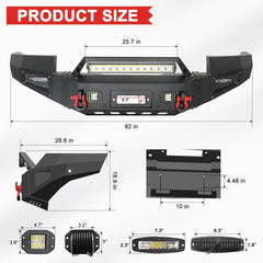 Steel GMC Front Bumper For 2011-2014 GMC Sierra 2500HD/3500HD with Spotlights Bar-1