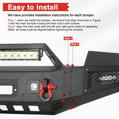 Steel GMC Front Bumper For 2011-2014 GMC Sierra 2500HD/3500HD with Spotlights Bar-5