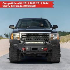 Steel GMC Front Bumper For 2011-2014 GMC Sierra 2500HD/3500HD with Spotlights Bar-7