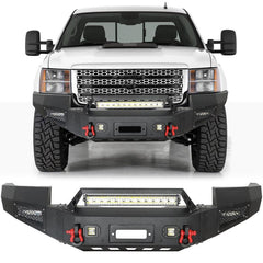Steel GMC Front Bumper For 2011-2014 GMC Sierra 2500HD/3500HD with Spotlights Bar-8