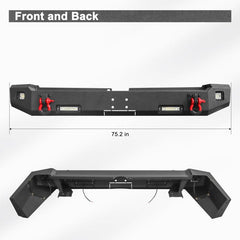 Steel Rear Bumper with LED Lights & D-Rings Fit 2015-2020 Toyota 4Runner-2
