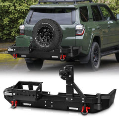 Steel Rear Bumper with Spare tire rack and Fuel tank rack Compatible with 2015-2020 4Runner-4