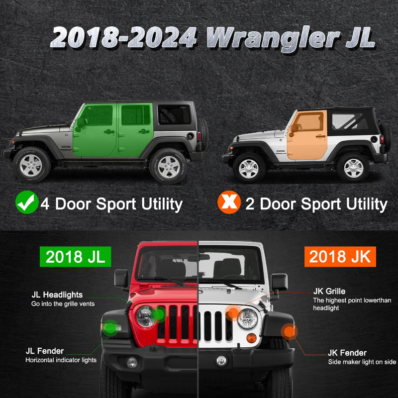 Steel Side Steps for 2018-2024 Wrangler JLU 4 Doors-006