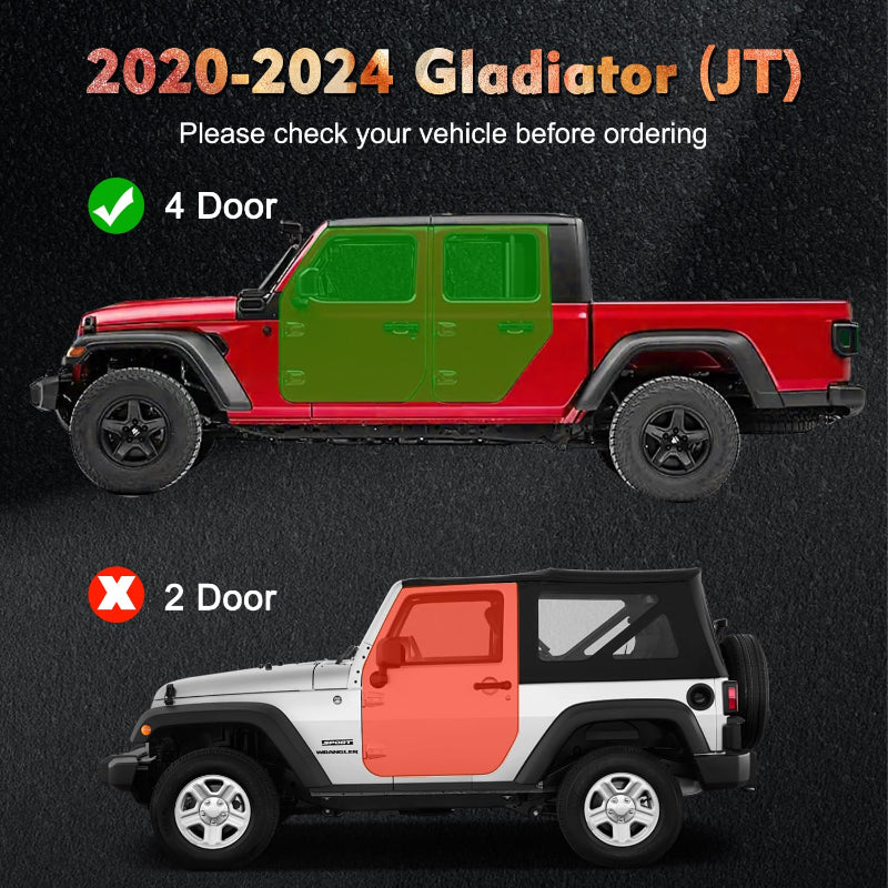 Steel Side Steps for 2020-2024 Jeep Gladiator JT 4 Doors-02
