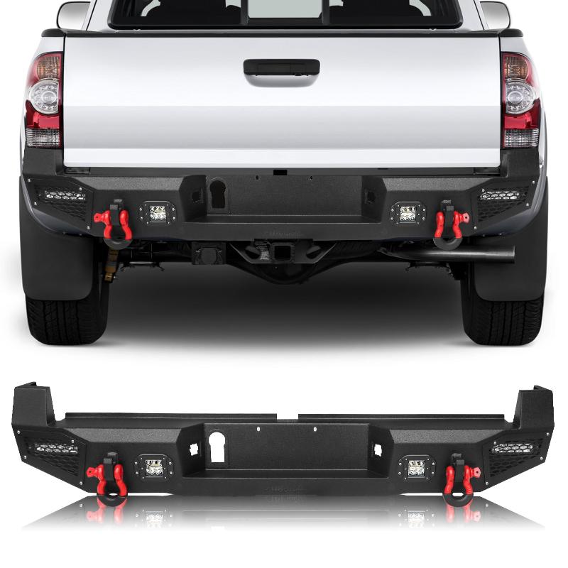 Tacoma Rear Bumper with LED Spotlights D-rings Fits Tacoma 2016-2023-1