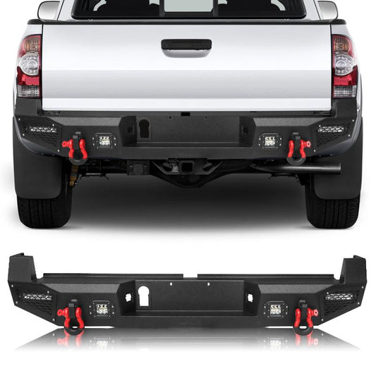 Tacoma Rear Bumper with LED Spotlights D-rings Fits Tacoma 2016-2023-1