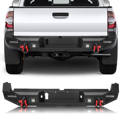 Tacoma Rear Bumper with LED Spotlights D-rings Fits Tacoma 2016-2023-1