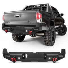 Tacoma Rear Bumper with LED Spotlights D-rings Fits Tacoma 2016-2023-2