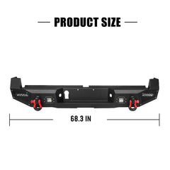 Tacoma Rear Bumper with LED Spotlights D-rings Fits Tacoma 2016-2023-3