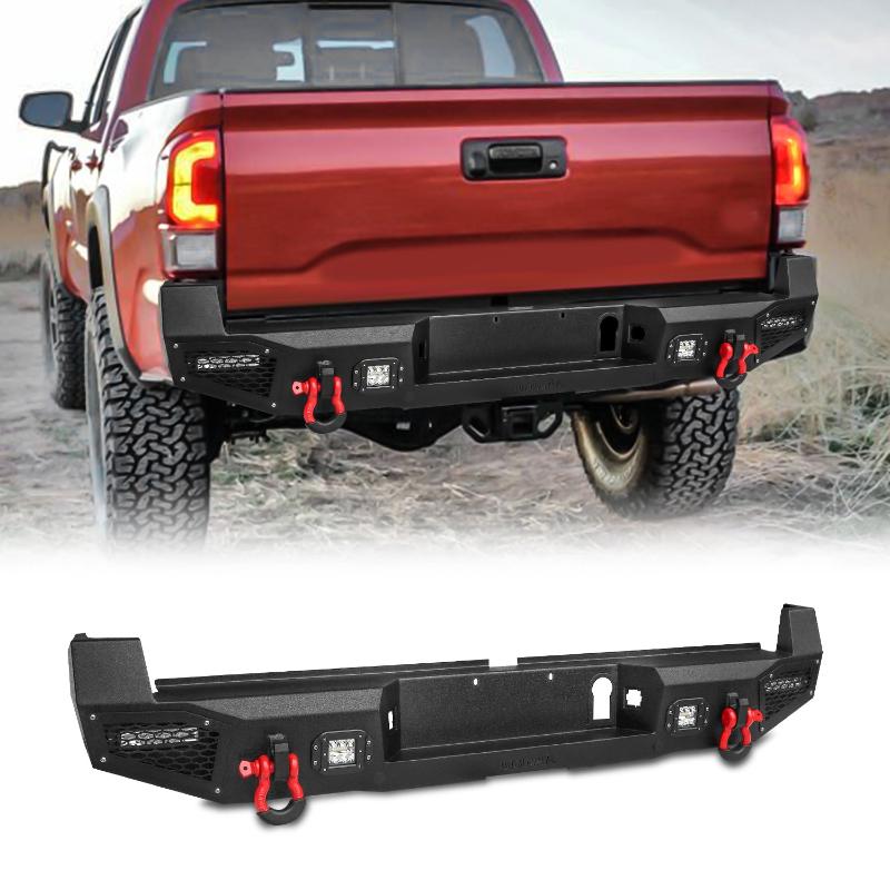 Tacoma Rear Bumper with LED Spotlights D-rings Fits Tacoma 2016-2023-6