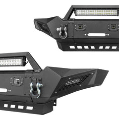 Upgraded Front Bumper Fit for 2005-2015 Toyota Tacoma with D-ring and Winch Plate and LED Lights-4