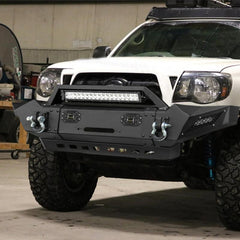 Upgraded Front Bumper Fit for 2005-2015 Toyota Tacoma with D-ring and Winch Plate and LED Lights-5