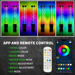 1-3FT Versatile and Durable 360° Spiral  RGB LED Whip Light(2Pcs)