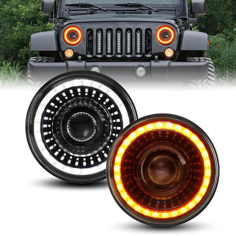 7 Inch LED Headlights for 2007-2017 Wrangler JK 2 door4 door-2
