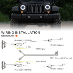 7 Inch LED Headlights for 2007-2017 Wrangler JK 2 door4 door-8