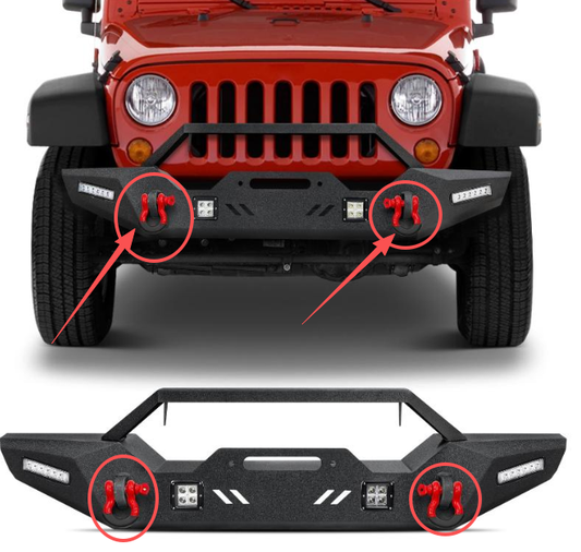 D-Rings and Hardware for  2007-2026 Wrangler JK/JL Steel Front Bumper EG-QPJKQG08