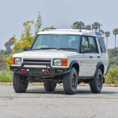 Fits for 1999-2004 Land Rover Discovery2 Steel Front Bumper with LED Lights & D-Rings & Sensor Holes-6