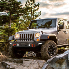 For 2007-2023 Jeep Wrangler JK/JL& Gladiator JT Steel Front Bumper with LED Lights&D-Rings-5