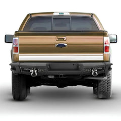 Rear Bumper for 2009-2014 Ford F150 with  Sensor Holes & LED Lights & D-Rings