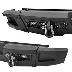 Rear Bumper for 2009-2014 Ford F150 with  Sensor Holes & LED Lights & D-Rings