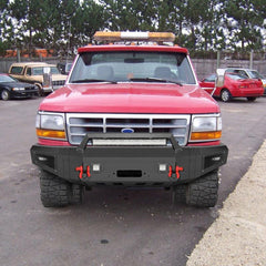 Front Bumper for 1992-1997 F150F250F350 with Winch Plate & LED Lights &Sensor Holes-7