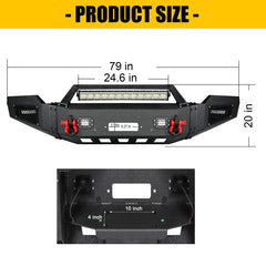 Front Bumper for 2003-2005 RAM 2500丨3500 with Winch Plate & LED lights & D-Rings & Sensor Holes-2